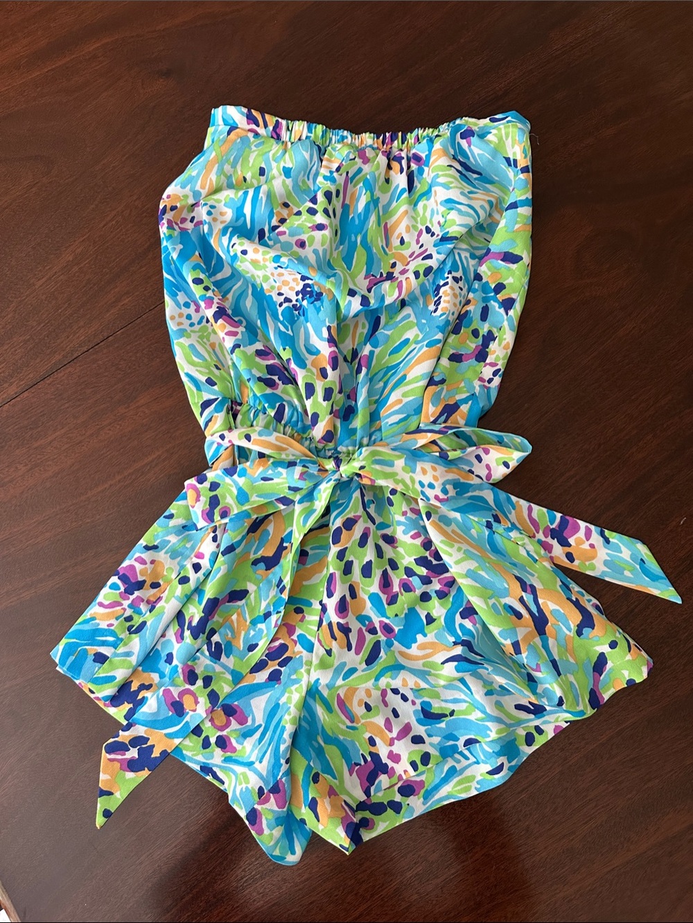 Lilly Pulitzer Strapless Romper with Tie Waist